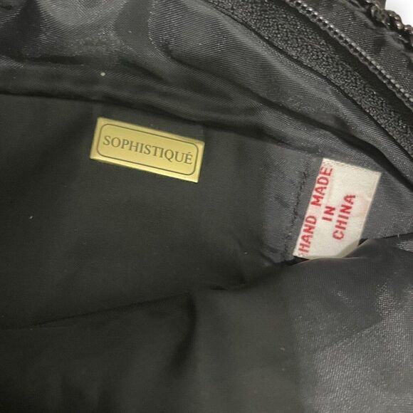 Sophistique Elegant Formal Beaded Black Crossbody Multicolored Clutch Bag Padded - Picture 5 of 7